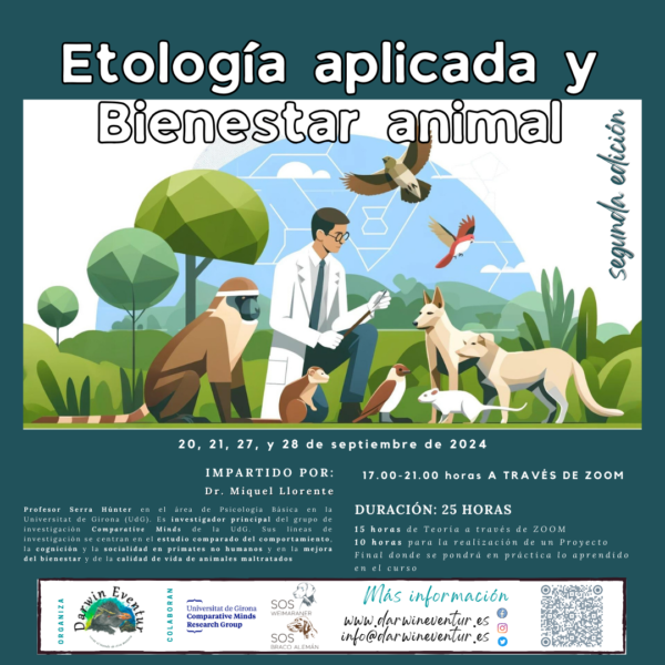 Cartel Etología aplicada y Bienestar animal