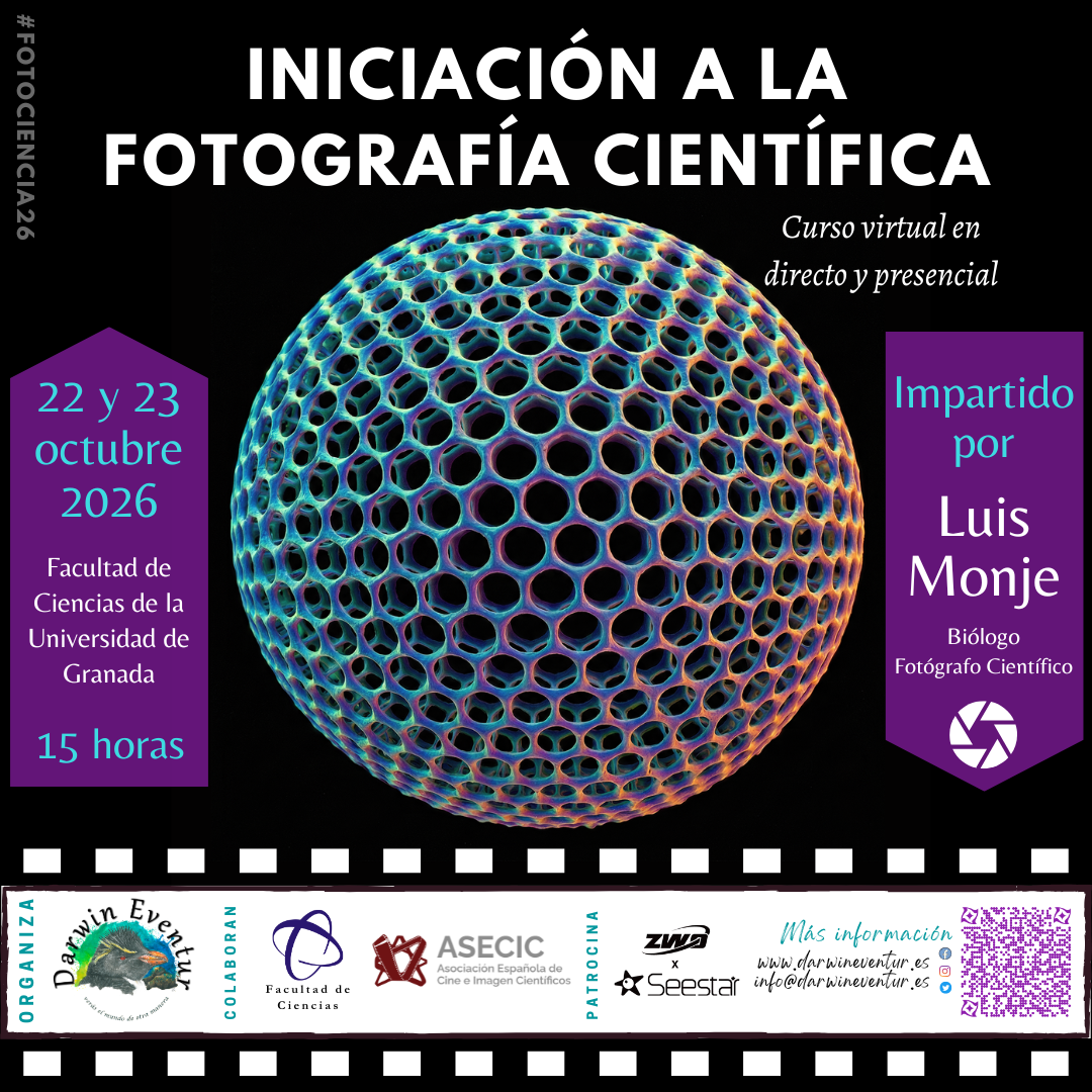 Cartel del curso Iniciación a la Fotografía Científica