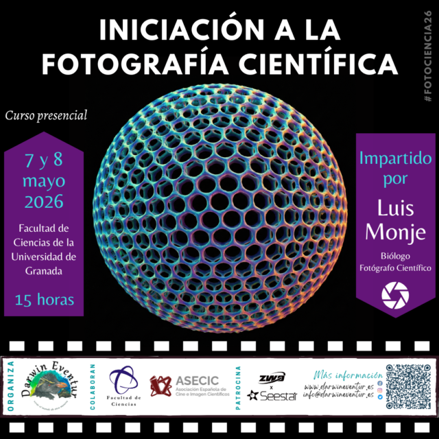 Cartel del curso Iniciación a la Fotografía Científica