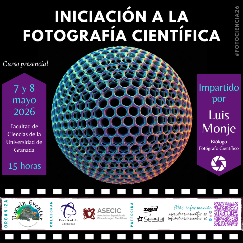 Cartel del curso Iniciación a la Fotografía Científica