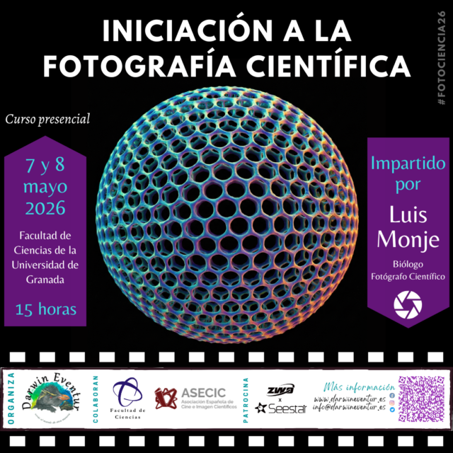 Cartel del curso Iniciación a la Fotografía Científica
