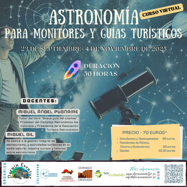 Cartel del Curso Astronomía para monitores y guías turísticos